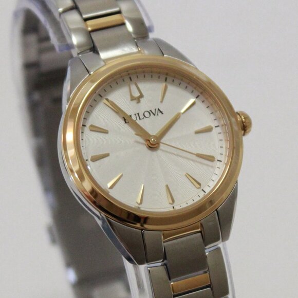 Bulova Accessories - Bulova Ladies Sutton Classic Quartz Watch Two Tone Silver Dial 28mm